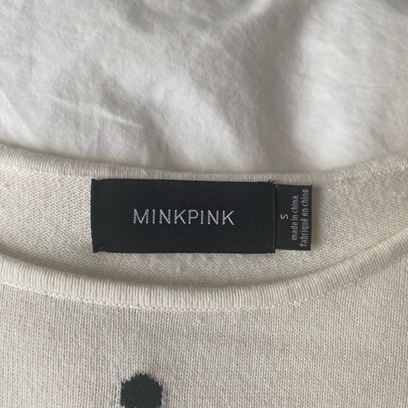MINKPINK Short Sleeve Peplum Sweater in Cream - Picture 7 of 11